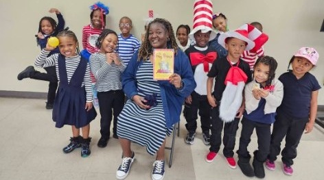 Read Across America celebration with Dr. Seuss costumes
